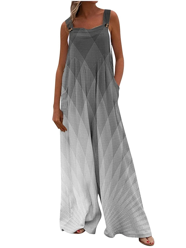 Women's Jumpsuit Animal Square Neck Holiday Traveling Vacation Regular Fit Sleeveless Sleeveless 34 1 2 S M L Summer 11 Women's Jumpsuit Animal Square Neck Holiday Traveling Vacation Regular Fit Sleeveless Sleeveless 34 1 2 S M L Summer - Image 11