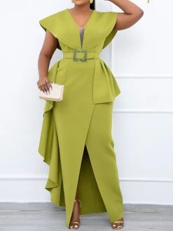 Women's Plus Size Curve Party Dress Solid Color V Neck Short Sleeve Spring Summer Prom Dress Maxi Long Dress Party Dress 17 Women's Plus Size Curve Party Dress Solid Color V Neck Short Sleeve Spring Summer Prom Dress Maxi Long Dress Party Dress -Cheap Plus Fit Dress Store xwihzo1663048415541