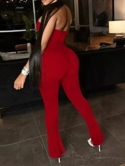 Women's Jumpsuit Backless Solid Color Strapless Bodycon Party Going Out Regular Fit Sleeveless White Black Khaki S M L Spring -Cheap Plus Fit Dress Store xwuzeu1647594509104