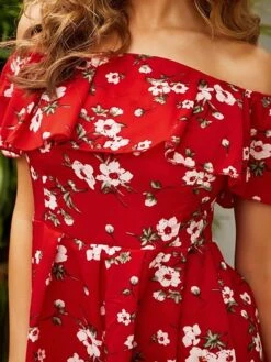 Women's Romper Backless Print Floral Off Shoulder Basic Street Holiday Regular Fit Short Sleeve Red S M L Spring 19 Women's Romper Backless Print Floral Off Shoulder Basic Street Holiday Regular Fit Short Sleeve Red S M L Spring -Cheap Plus Fit Dress Store xzcism1675736554585