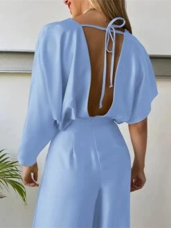 Women‘s Jumpsuit High Waist Maillard Solid Color V Neck Wedding Elegant Party Cocktail Party Regular Fit Short Sleeve White Yellow Pink S M L Summer 12 Women‘s Jumpsuit High Waist Maillard Solid Color V Neck Wedding Elegant Party Cocktail Party Regular Fit Short Sleeve White Yellow Pink S M L Summer -Cheap Plus Fit Dress Store ybrpoi1676445992740