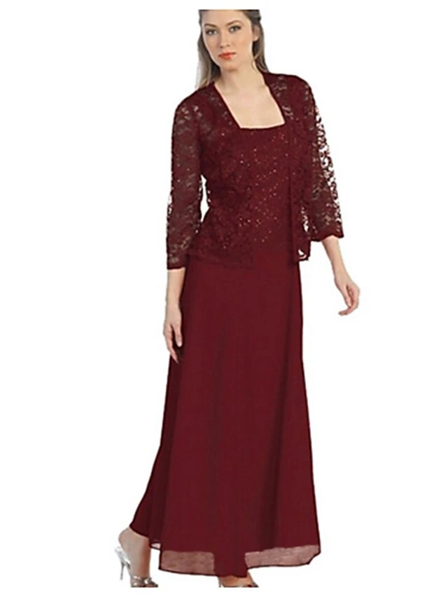 Women‘s Swing Dress Maxi Long Dress Black Gray Wine Gold Red 3/4 Length Sleeve Pure Color Chiffon Lace Fall Spring Boat Neck Hot Elegant Party 2023 M L XL XXL 3XL 4XL 5XL 4 Women‘s Swing Dress Maxi Long Dress Black Gray Wine Gold Red 3/4 Length Sleeve Pure Color Chiffon Lace Fall Spring Boat Neck Hot Elegant Party 2023 M L XL XXL 3XL 4XL 5XL - Image 4