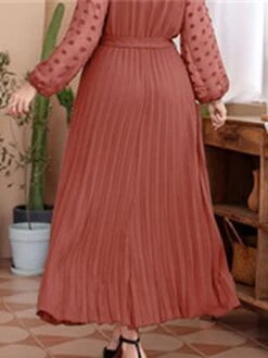 Women's Plus Size Prom Dress Party Dress Wedding Guest Dress Long Dress Maxi Dress Red Long Sleeve Pure Color Lace Up Fall Winter Autumn V Neck Fashion Winter Dress Evening Party Wedding Guest 2023 L -Cheap Plus Fit Dress Store yefdhw1693535322566