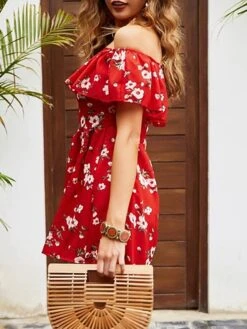 Women's Romper Backless Print Floral Off Shoulder Basic Street Holiday Regular Fit Short Sleeve Red S M L Spring 17 Women's Romper Backless Print Floral Off Shoulder Basic Street Holiday Regular Fit Short Sleeve Red S M L Spring -Cheap Plus Fit Dress Store yfmjnc1675736553250