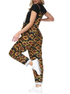 Women's Jumpsuit Pocket Print Floral Square Neck Active Street Daily Straight Slim Sleeveless Yellow S M L Fall -Cheap Plus Fit Dress Store yfreuv1695368063424