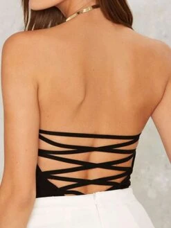 Women's Bodysuit Backless Solid Color Bandeau Elegant Party Party & Evening Regular Fit Sleeveless Green White Black XS S M Spring -Cheap Plus Fit Dress Store yfviwy1642154065199