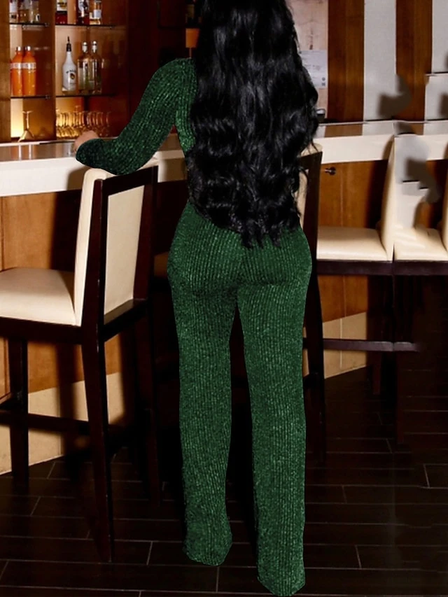 Women's Jumpsuit Sequin Solid Color V Neck Active Party Prom Regular Fit Long Sleeve Silver Copper Gold Black S M L Fall 10 Women's Jumpsuit Sequin Solid Color V Neck Active Party Prom Regular Fit Long Sleeve Silver Copper Gold Black S M L Fall - Image 10