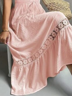 Women's Casual Dress Cotton Linen Dress Swing Dress Midi Dress Polyester Basic Classic Outdoor Daily Vacation Strapless Hollow Out Button Sleeveless Summer Spring 2023 Regular Fit Pink Plain S M L XL 5 Women's Casual Dress Cotton Linen Dress Swing Dress Midi Dress Polyester Basic Classic Outdoor Daily Vacation Strapless Hollow Out Button Sleeveless Summer Spring 2023 Regular Fit Pink Plain S M L XL -Cheap Plus Fit Dress Store yhgjhn1692178278026