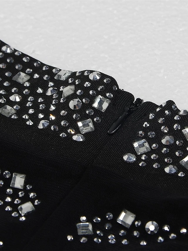 Women's Romper Mesh Beaded Solid Color Stand Collar Active Street Going Out Regular Fit Long Sleeve Black S M L Fall 14 Women's Romper Mesh Beaded Solid Color Stand Collar Active Street Going Out Regular Fit Long Sleeve Black S M L Fall - Image 14