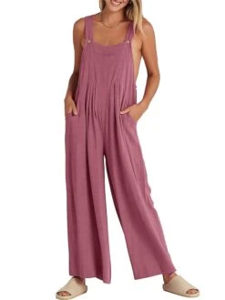 Women's Jumpsuit Pocket Solid Color Square Neck Streetwear Street Daily Regular Fit Sleeveless Yellow Pink Navy Blue S M L Summer -Cheap Plus Fit Dress Store yjxmgf1679468955238