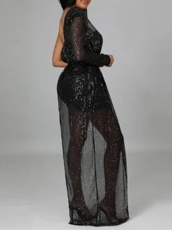 Women‘s Jumpsuit Sparkly Backless Sequin Solid Color One Shoulder Streetwear Wedding Party Regular Fit Long Sleeve Black Apricot S M L Summer 25 Women‘s Jumpsuit Sparkly Backless Sequin Solid Color One Shoulder Streetwear Wedding Party Regular Fit Long Sleeve Black Apricot S M L Summer -Cheap Plus Fit Dress Store ylmqzi1676961768364