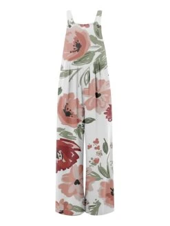 Women's Jumpsuit Pocket Floral U Neck Streetwear Daily Vacation Regular Fit Strap Pink Red Khaki S M L Summer -Cheap Plus Fit Dress Store ymeplo1678858151122