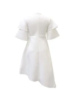 Women‘s Plus Size Curve Party Dress Solid Color Crew Neck Half Sleeve Spring Fall Elegant Modern Maxi Long Dress Formal Party Dress -Cheap Plus Fit Dress Store yndybe1669704982888