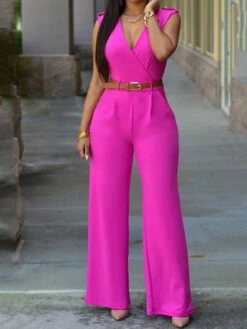 Women's Jumpsuit Pocket Solid Color V Neck Elegant Party Vacation Regular Fit Sleeveless Green Pink Yellow S M L Spring 31 Women's Jumpsuit Pocket Solid Color V Neck Elegant Party Vacation Regular Fit Sleeveless Green Pink Yellow S M L Spring -Cheap Plus Fit Dress Store ytqljj1644830918053