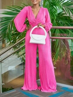 Women's Jumpsuit Criss Cross Solid Color V Neck Streetwear Street Daily Regular Fit Long Sleeve Fuchsia Green S M L Fall 11 Women's Jumpsuit Criss Cross Solid Color V Neck Streetwear Street Daily Regular Fit Long Sleeve Fuchsia Green S M L Fall -Cheap Plus Fit Dress Store yxmwts1694149798122