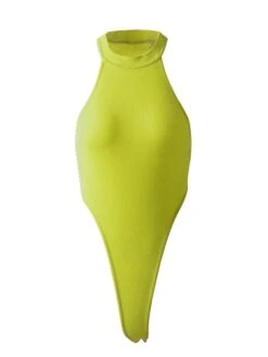 Women's Bodysuit Cut Out Solid Color Crew Neck Streetwear Street Vacation Regular Fit Sleeveless Green Orange White S M L Spring -Cheap Plus Fit Dress Store zadtuy1639988656996