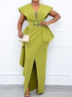 Women's Plus Size Curve Party Dress Solid Color V Neck Short Sleeve Spring Summer Prom Dress Maxi Long Dress Party Dress 19 Women's Plus Size Curve Party Dress Solid Color V Neck Short Sleeve Spring Summer Prom Dress Maxi Long Dress Party Dress -Cheap Plus Fit Dress Store zayize1663048418199