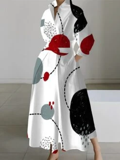 Women's Shirt Dress Casual Dress Swing Dress Maxi Long Dress Outdoor Office Daily Polyester Fashion Modern Shirt Collar Button Pocket Long Sleeve Spring Fall Winter 2023 Loose Fit Black White Red 8 Women's Shirt Dress Casual Dress Swing Dress Maxi Long Dress Outdoor Office Daily Polyester Fashion Modern Shirt Collar Button Pocket Long Sleeve Spring Fall Winter 2023 Loose Fit Black White Red -Cheap Plus Fit Dress Store zelpdk1692092395612