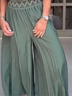 Women's Jumpsuit Backless Patchwork Color Block V Neck Streetwear Daily Holiday Regular Fit Half Sleeve Green S M L Fall -Cheap Plus Fit Dress Store zjxihr1695025441684