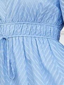 Women's Plus Size Prom Dress Party Dress Corset Dress Long Dress Maxi Dress Light Blue Long Sleeve Pure Color Drawstring Fall Winter Autumn Square Neck Fashion Winter Dress Evening Party Wedding Guest -Cheap Plus Fit Dress Store zoddrn1693535313121