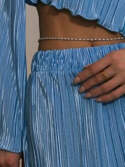 Women's Two Piece Dress Set Casual Dress Skirt Set Outdoor Daily Fashion Streetwear Pleated Midi Dress Crew Neck Long Sleeve Plain Regular Fit Blue Green Rose Red Fall Winter S M L -Cheap Plus Fit Dress Store zpsoxu1693534949747