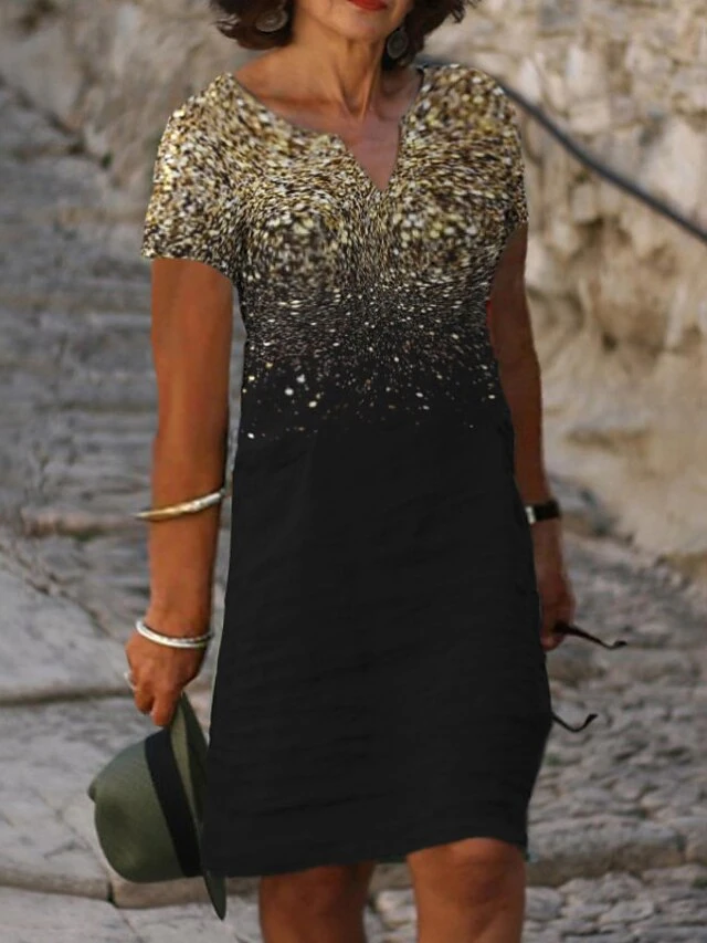 Women‘s Plus Size CurveFloral V Neck Print Short Sleeve Spring Summer Casual Short Mini Dress Casual Daily Dress 1 Women‘s Plus Size CurveFloral V Neck Print Short Sleeve Spring Summer Casual Short Mini Dress Casual Daily Dress