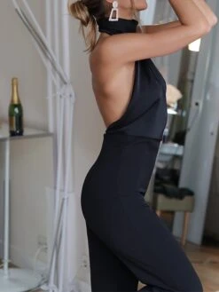 Women's Jumpsuit Backless Solid Color Halter Neck Streetwear Street Daily Regular Fit Sleeveless Black Red Blue S M L Fall 21 Women's Jumpsuit Backless Solid Color Halter Neck Streetwear Street Daily Regular Fit Sleeveless Black Red Blue S M L Fall -Cheap Plus Fit Dress Store ztnvkr1694661593190