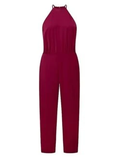 Women's Jumpsuit Pocket High Waist Solid Color Halter Neck Elegant Wedding Party Regular Fit Sleeveless Wine S M L Summer 10 Women's Jumpsuit Pocket High Waist Solid Color Halter Neck Elegant Wedding Party Regular Fit Sleeveless Wine S M L Summer -Cheap Plus Fit Dress Store zvbktc1688003401081
