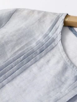 Women's Casual Dress Linen Dress Midi Dress Linen Fashion Romantic Outdoor Daily Holiday Crew Neck Pocket Print 3/4 Length Sleeve Fall Winter Autumn 2023 Loose Fit Blue Orange Painting Flower M L XL -Cheap Plus Fit Dress Store zvdito1694418651104