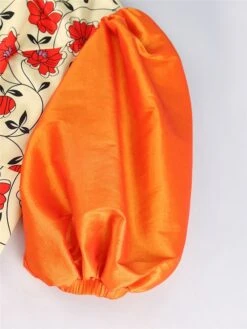 Women‘s Plus Size Curve Party Dress Cocktail Dress Wedding Guest Dress Midi Dress Orange 3/4 Length Sleeve Floral Print Spring Fall Winter Crew Neck Fashion Winter Dress Wedding Guest Vacation 2023 -Cheap Plus Fit Dress Store zwbiwt1692179219139