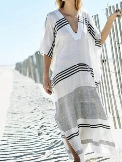 Women's Casual Dress Cotton Dress White Dress Midi Dress Cotton Basic Classic Outdoor Daily Vacation V Neck Print Short Sleeve Spring Fall Winter 2023 Loose Fit White Striped One-Size 11 Women's Casual Dress Cotton Dress White Dress Midi Dress Cotton Basic Classic Outdoor Daily Vacation V Neck Print Short Sleeve Spring Fall Winter 2023 Loose Fit White Striped One-Size -Cheap Plus Fit Dress Store zxyexn1692341171361