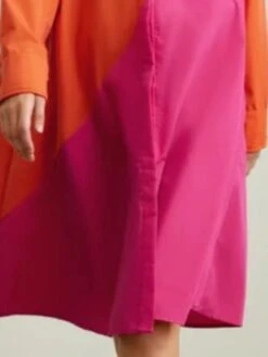 Women's Shirt Dress Casual Dress Maxi Long Dress Office Daily Date Polyester Fashion Modern Shirt Collar Patchwork Print 3/4 Length Sleeve Summer Spring Fall 2023 Regular Fit Pink Orange Leaf Color 8 Women's Shirt Dress Casual Dress Maxi Long Dress Office Daily Date Polyester Fashion Modern Shirt Collar Patchwork Print 3/4 Length Sleeve Summer Spring Fall 2023 Regular Fit Pink Orange Leaf Color -Cheap Plus Fit Dress Store zztebt1682675588622